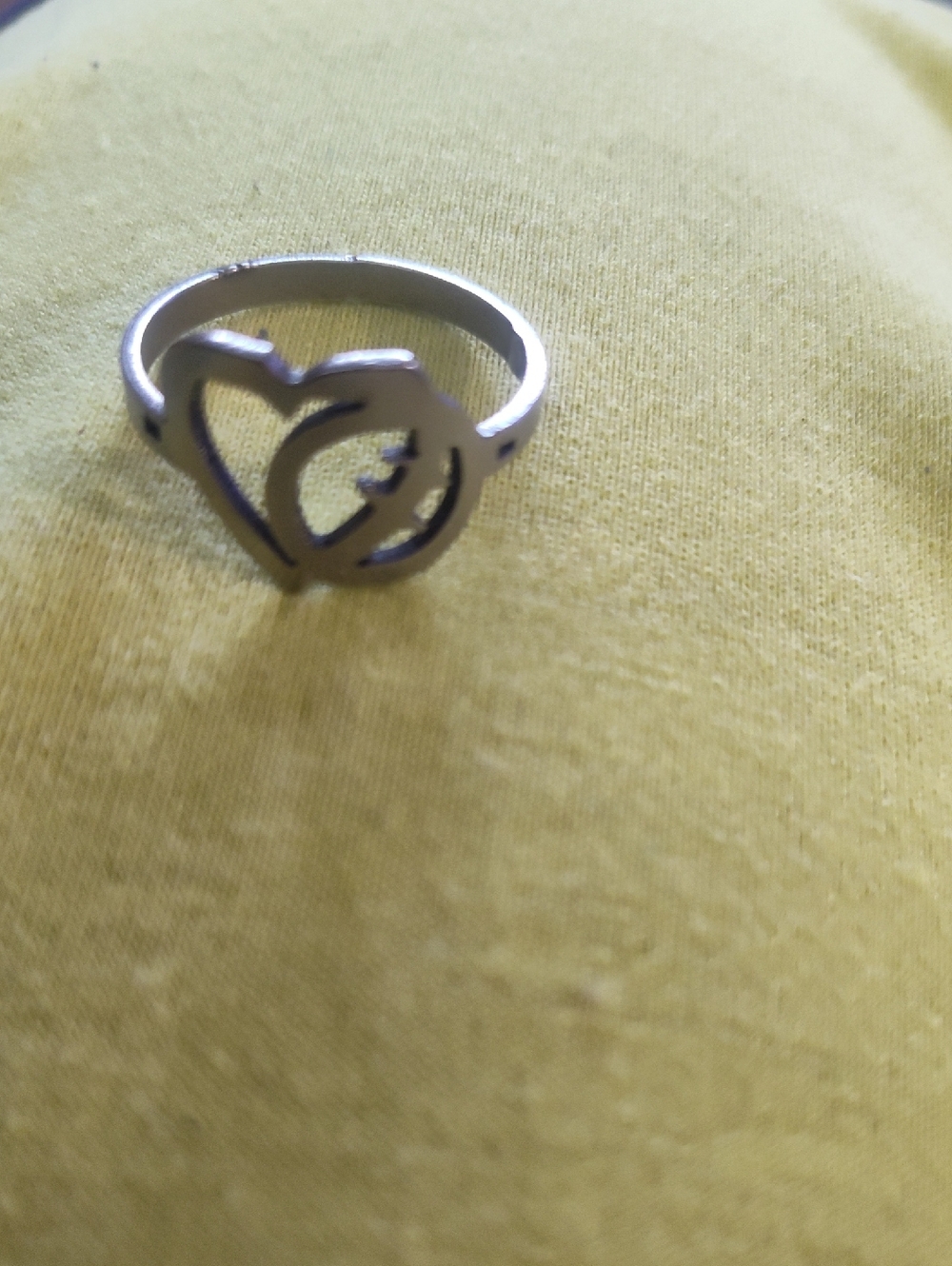 Silver Heart Cutout Ring - Women's Silver Heart Ring